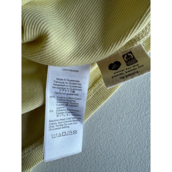 3 for $9 Madewell Yellow Ribbed Tank Top EUC XL - Picture 6 of 6